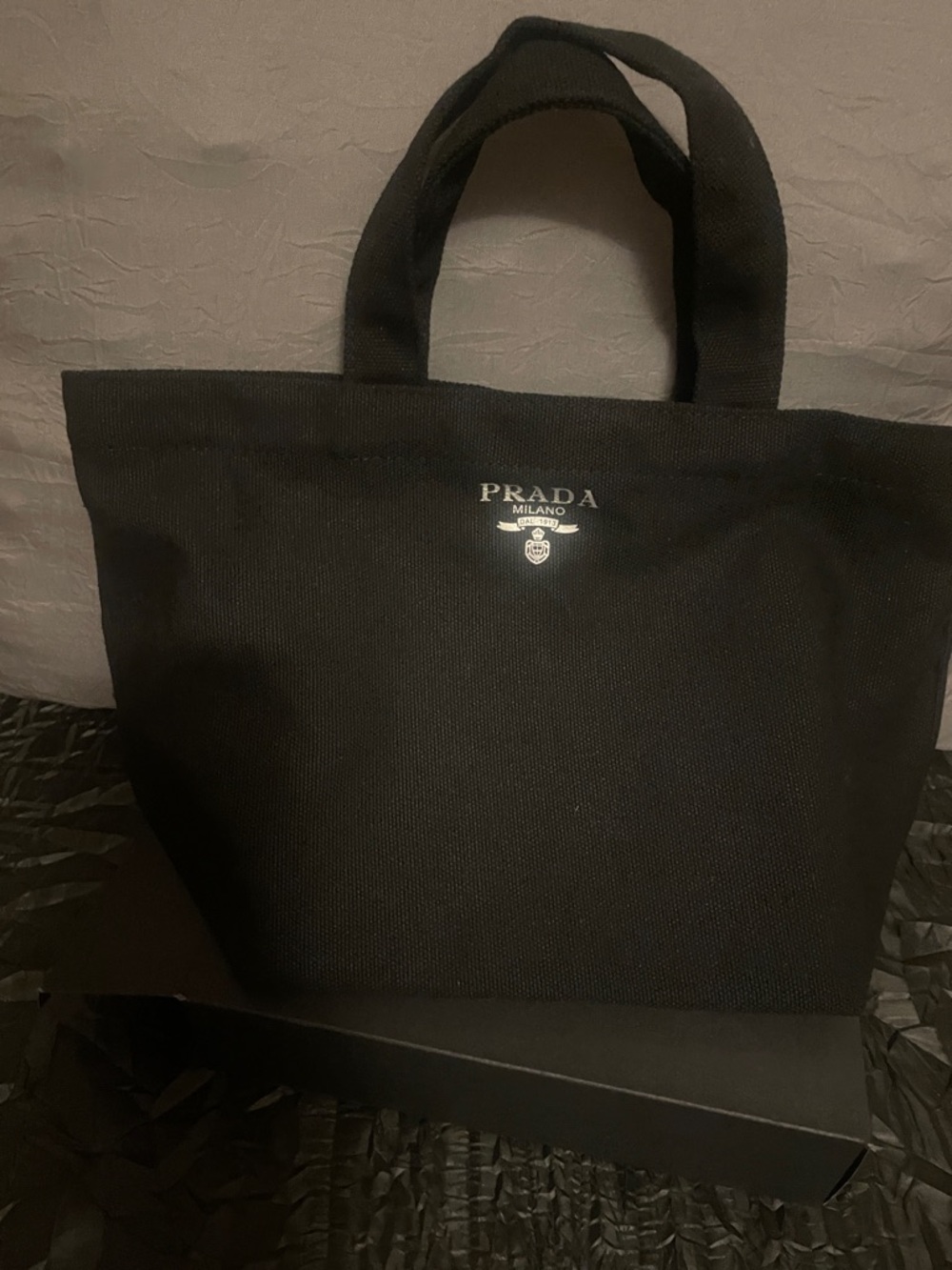 Prada Black Canvas Messenger Tote - Picture 12 of 17